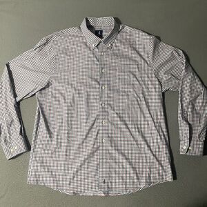 johnnie-O Men's Casual Button Down Shirt - Blue and White Checkered